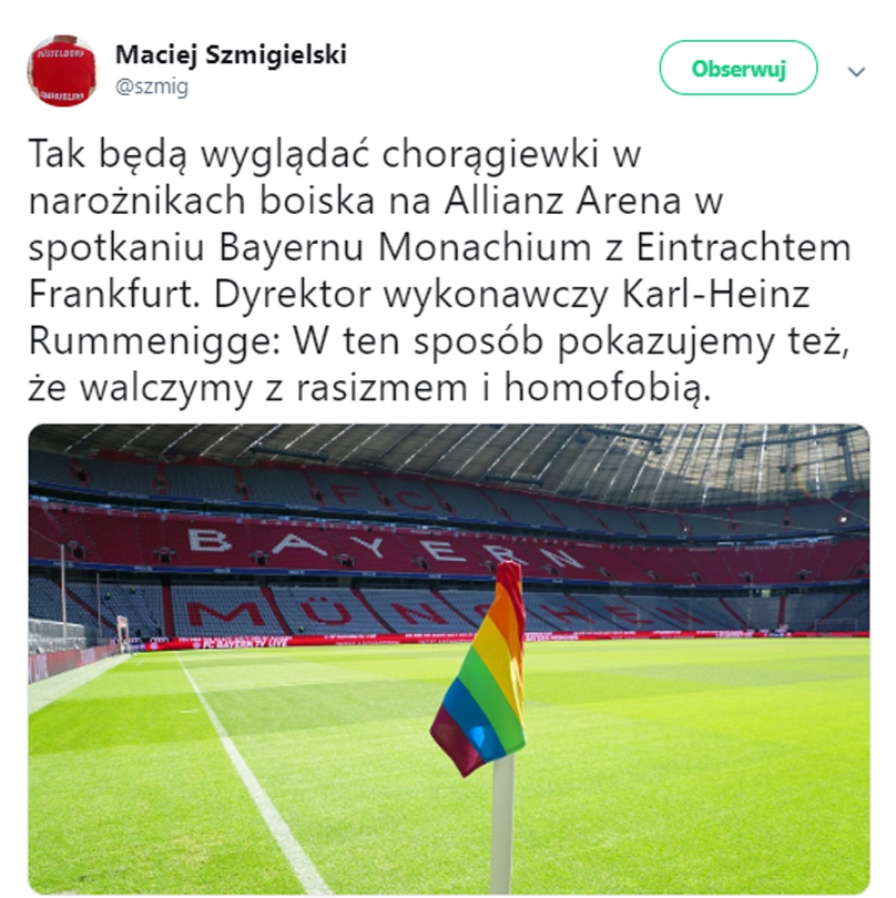 Specjalne chorągiewki na stadionie Bayernu... :D